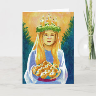 Tarjeta Festiva Candle Wreath de Santa Lucía