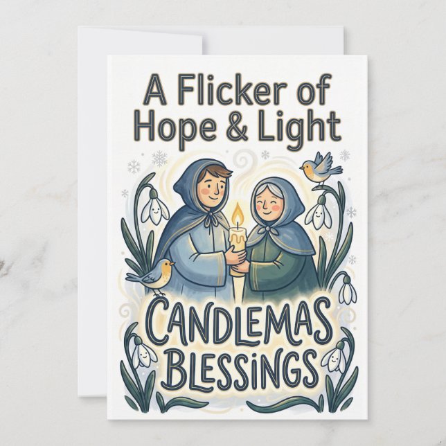 Tarjeta Festiva Candlemas Blessings Art Print - A Flicker of Hope (Anverso)