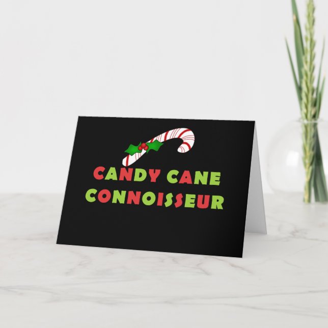 Tarjeta Festiva Candy Cane Connoisseur (Anverso)