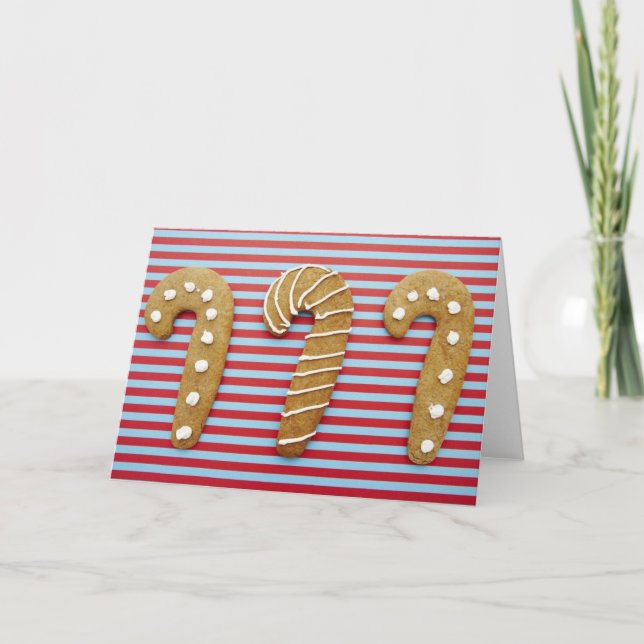 Tarjeta Festiva Candy Cane Cookies (Anverso)