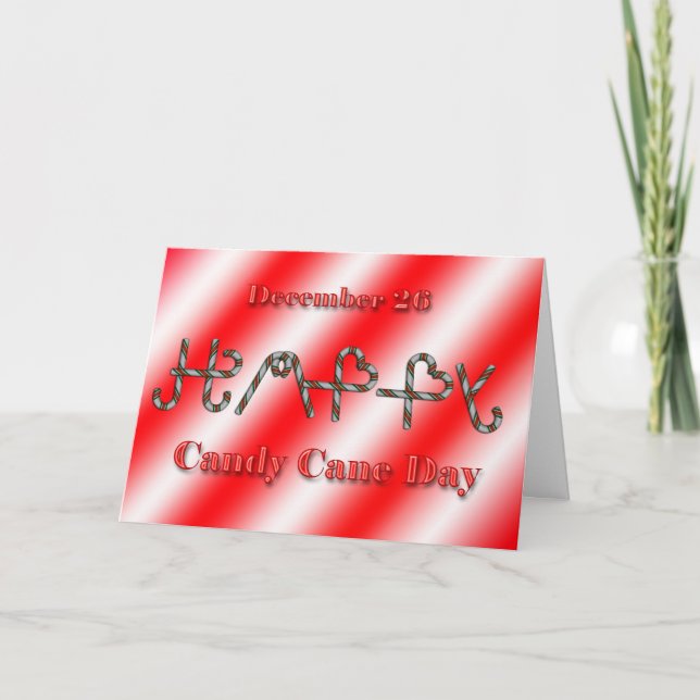 Tarjeta Festiva Candy Cane Day ~ December 26 (Anverso)