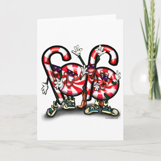 Tarjeta Festiva Candy Cane Gang (Anverso)