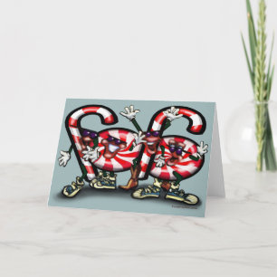 Tarjeta Festiva Candy Cane Gang