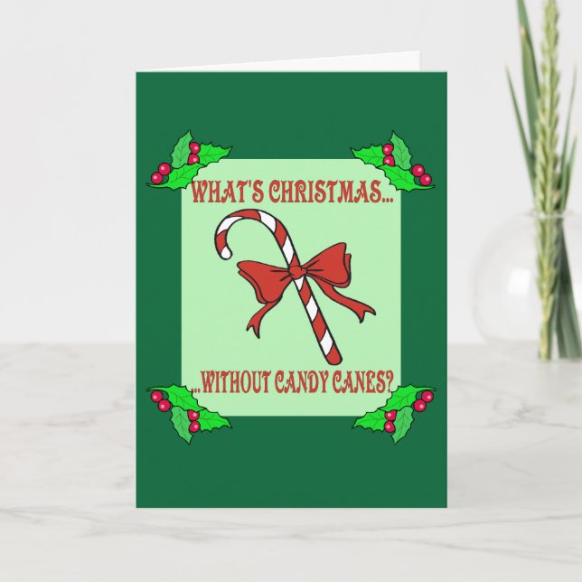 Tarjeta Festiva Candy Cane Greetings Card (Anverso)