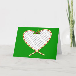 Tarjeta Festiva Candy Cane Heart Your Photo