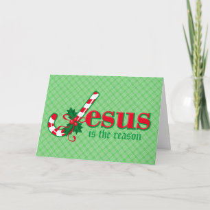 Tarjeta Festiva Candy Cane Jesus Card