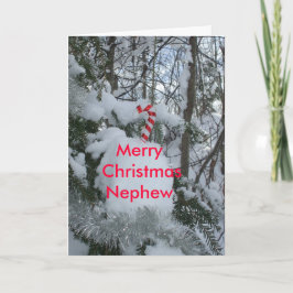 Tarjeta Festiva Candy Cane-Merry Christmas Nephew