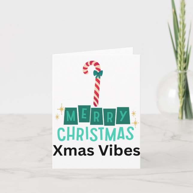 Tarjeta Festiva Candy Cane Merry Christmas Xmas Vibes  Folder (Anverso)