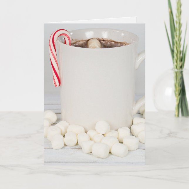 Tarjeta Festiva Candy Cane, Navidades de cacao caliente (Anverso)