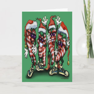 Tarjeta Festiva Candy Cane Navidades Peppers