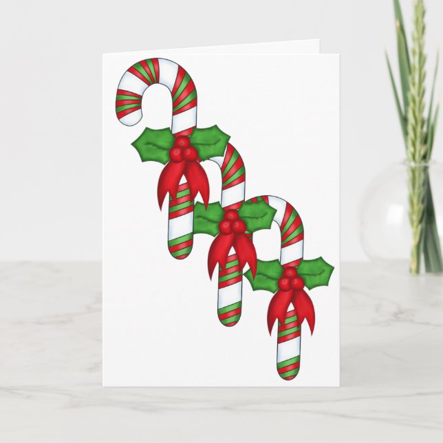 Tarjeta Festiva Candy Canes (Anverso)