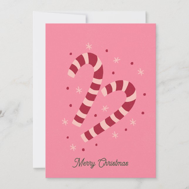 Tarjeta Festiva Candy canes Christmas  (Anverso)