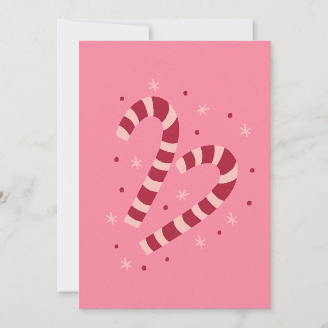 Tarjeta Festiva Candy canes Christmas  (Anverso)