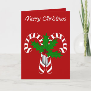 Tarjeta Festiva Candy Canes N Dog Tags Card