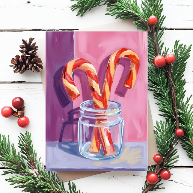 Tarjeta Festiva Candy Canes | Vintage Christmas (Subido por el creador)