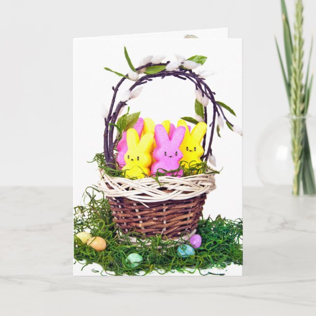 Tarjeta Festiva Candy conejito de Pascua (Anverso)