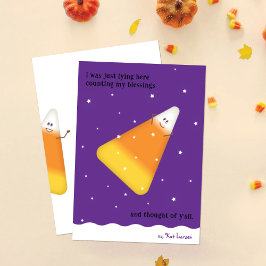 Tarjeta Festiva Candy Corn Happy Fall Holiday Card