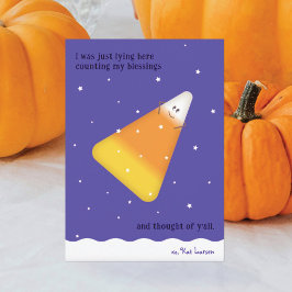 Tarjeta Festiva Candy Corn Happy Fall Holiday Card