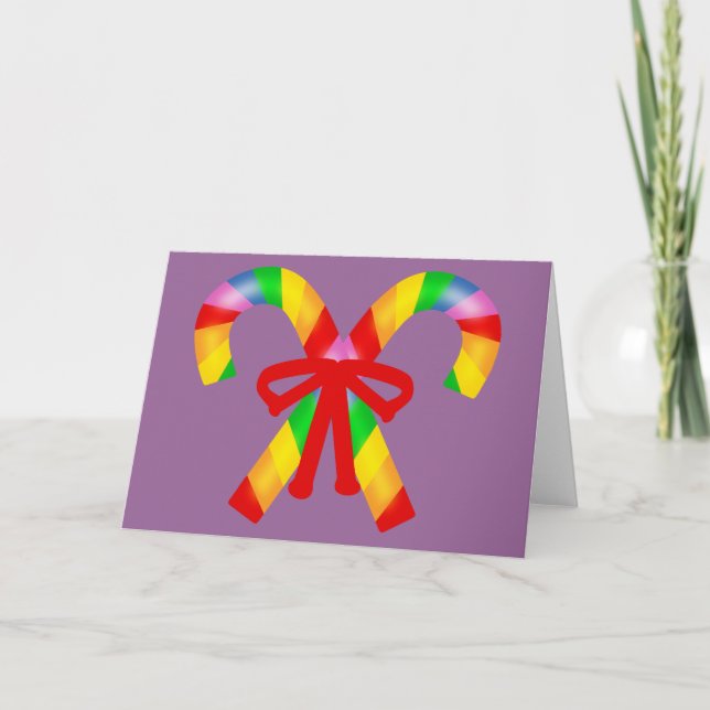 Tarjeta Festiva Candy de arcoiris (Anverso)