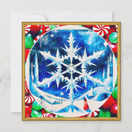 Tarjeta Festiva Candy Dreams and Christmas Snowflakes