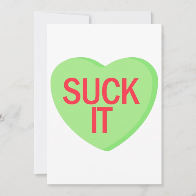 Tarjeta Festiva Candy Heart - SUCK IT (Anverso)