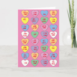 Tarjeta Festiva Candy Hearts Mensajes Personalizados Valentine