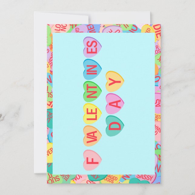 Tarjeta Festiva Candy Hearts V. 2.0 (Anverso)