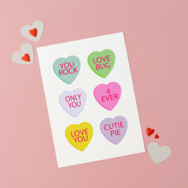 Tarjeta Festiva Candy Hearts Valentine Card