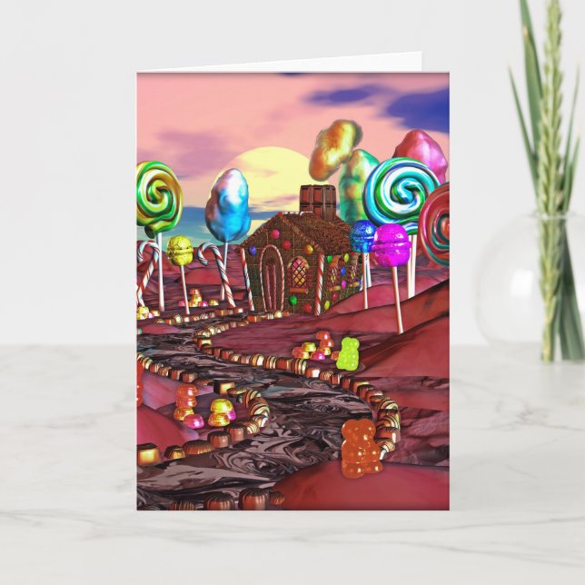 Tarjeta Festiva Candyland (Anverso)