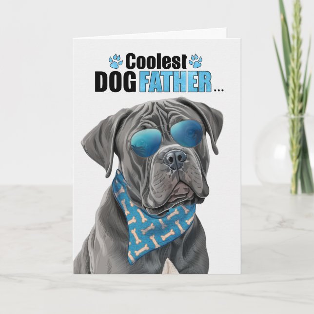 Tarjeta Festiva Cane Corso Dog Coolest Dad Day (Anverso)