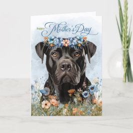 Tarjeta Festiva Cane Corso Dog Wildflowers Mother's Day