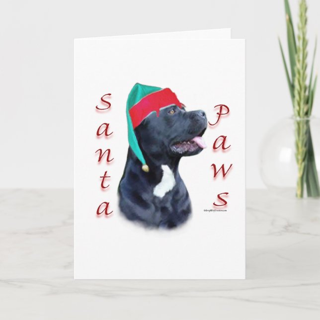 Tarjeta Festiva Cane Corso Santa Paws (Anverso)