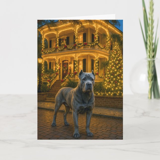 Tarjeta Festiva Cane Corso Vacaciones  (Anverso)