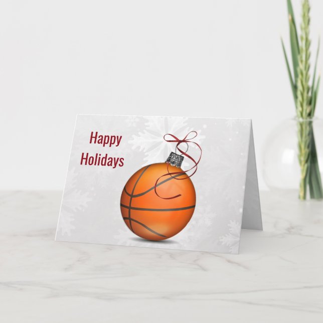 Tarjeta Festiva Canela de baloncesto Holiday Greetings (Anverso)