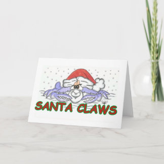 Tarjeta Festiva Cangrejo de los Navidades de Santa CLAWS