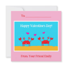 Cangrejos rojos Corazones Amistad Niños El día de 