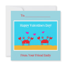 Cangrejos rojos Corazones Amistad Niños El día de 