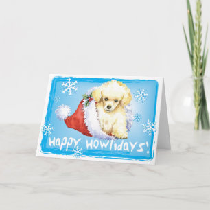 Tarjeta Festiva Caniche de juguete feliz de Howlidays