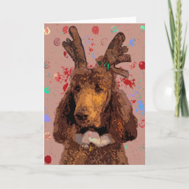 TARJETA FESTIVA CANICHE DE RUDOLPH