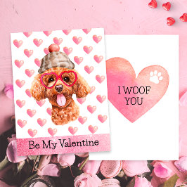 Tarjeta Festiva Caniche Divertido Te Quiero Perro Día de San Valen