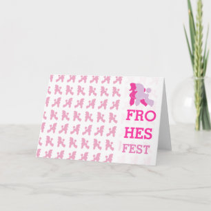 Tarjeta Festiva Caniche en Felicitaciones Rosadas