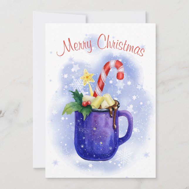 Tarjeta Festiva Cañón de chocolate caliente (Anverso)