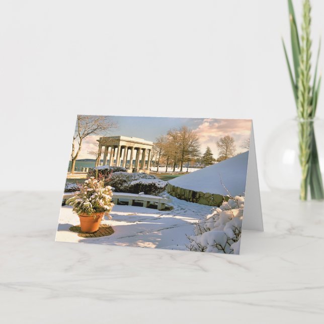 Tarjeta Festiva Canopa de roca de Plymouth (Anverso)