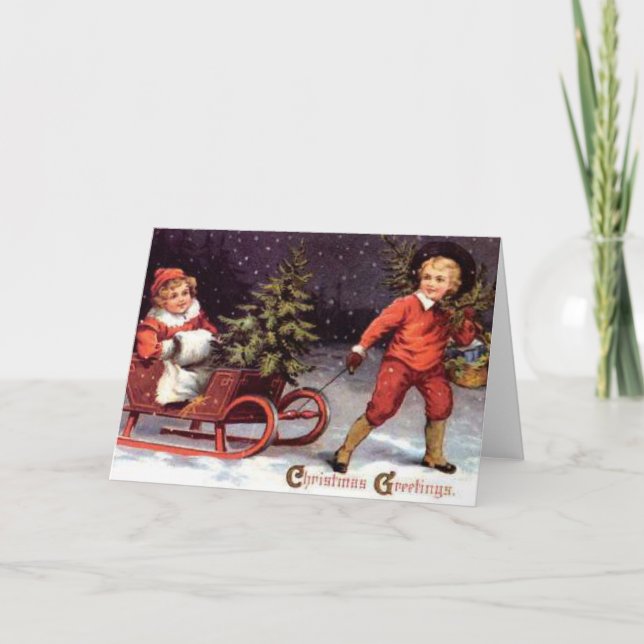 Tarjeta Festiva Cantando Navidades Carols (Anverso)