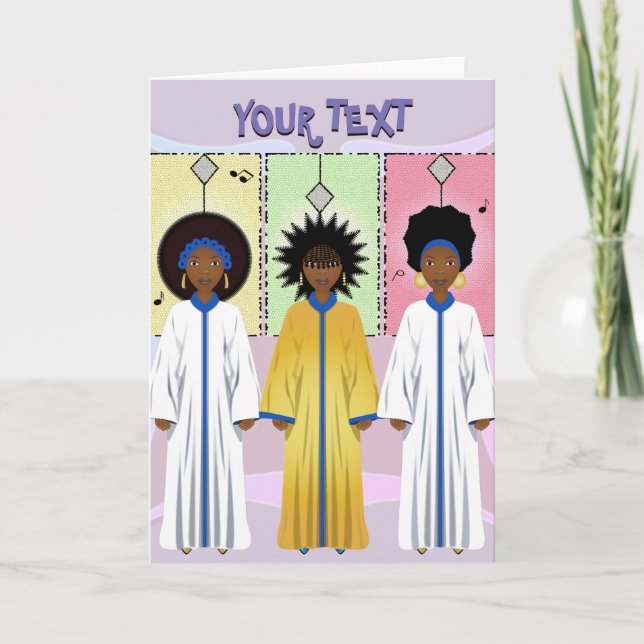 Tarjeta Festiva Cantantes de villancicos afroamericanos Cantores C (Anverso)