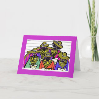 TARJETA FESTIVA CANTE AL CORO CANTAN