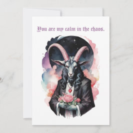 Tarjeta Festiva Caos de Guitarra Baphomet Gótico del Día de San Va
