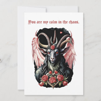 Tarjeta Festiva Caos de Guitarra Baphomet Gótico Día de San Valent