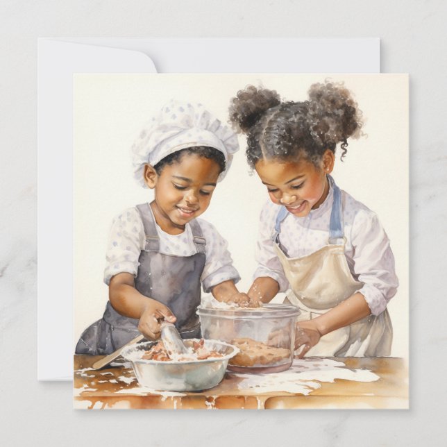 Tarjeta Festiva Caos en la cocina: Día de la Madre (Anverso)