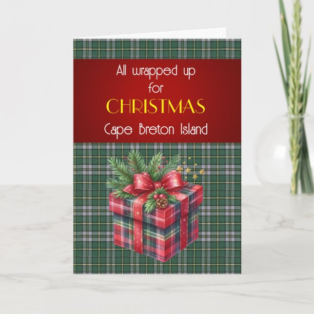 Tarjeta Festiva Cape Breton Provincial Tartan Holiday Card (Anverso)